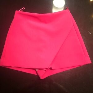 Zara hot pink wrap around skort short size XS